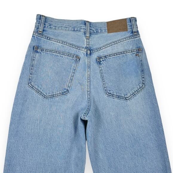 Madewell Jean Womens 24 Tall Blue Baggy Straight Leg Raw Slit Side Leg Hem - Picture 10 of 16